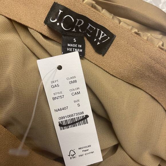 J-Crew Gwyneth Pleated Midi Slip Skirt in Camel Size S NWT - Picture 9 of 11